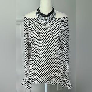 NWT❗️Banana Republic White Black Polka Dot Blouse
